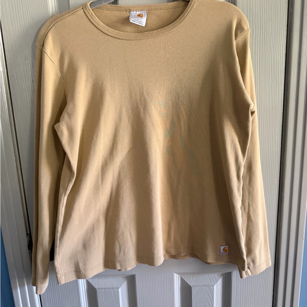 Vintage Carhartt Tan Long Sleeve Shirt Size L